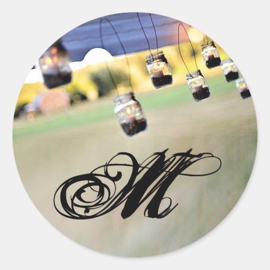 20 - 1,5 Umschlag Aufkleber Mason Jar Kerzenhalter (Vorderseite)