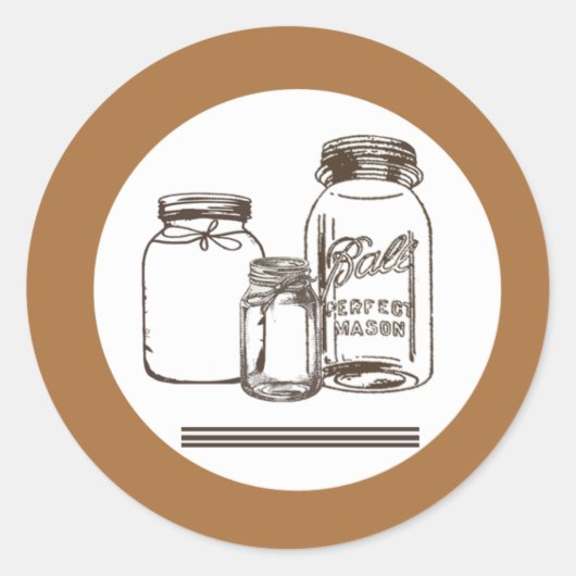 20 - 1,5 Umschlag Aufkleber Mason Jar Land Rustika (Vorderseite)