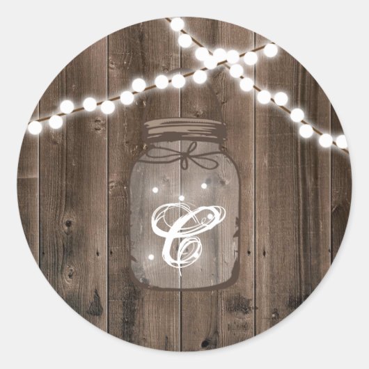 20 - 1,5 Umschlag Aufkleber Mason Jar String Light (Vorderseite)