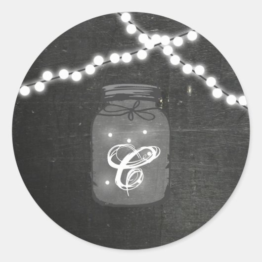 20 - 1,5 Umschlag Aufkleber Mason Jar String Light (Vorderseite)