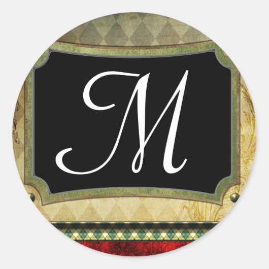 20 - 1,5 Umschlag Aufkleber Monogramm Weihnachten  (Vorderseite)