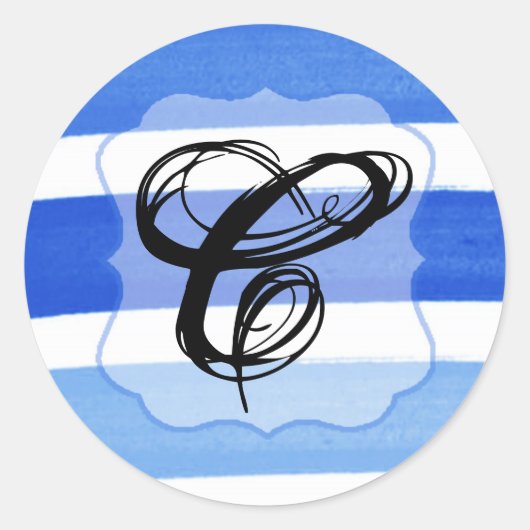 20 - 1,5 Umschlag Aufkleber Ombre Stripe Blue Line (Vorderseite)