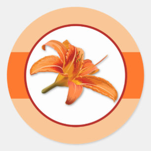 20 - 1,5" Umschlag Aufkleber Orange Tiger Lilly w/