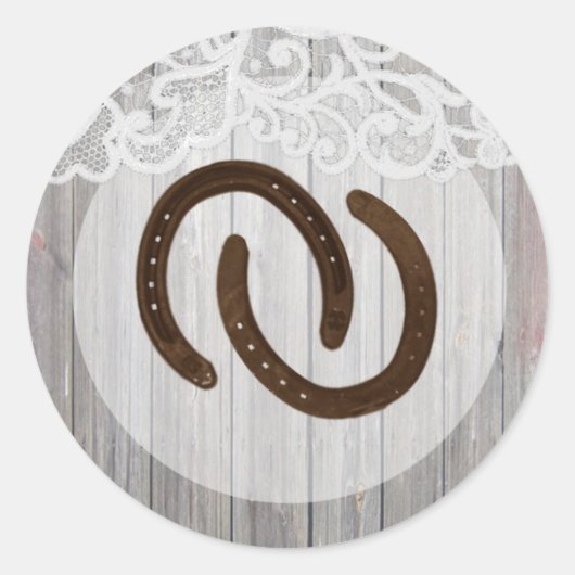 20 - 1,5 Umschlag Aufkleber Pferdeschuhe auf Holzs (Vorderseite)