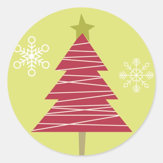 20 - 1,5" Umschlag Aufkleber Roter Baum Weihnachts (Vorderseite)