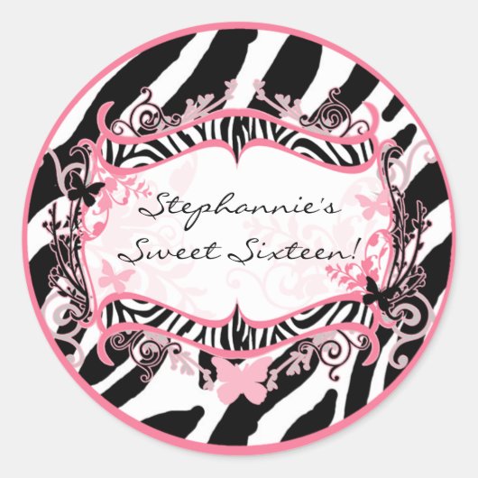 20 - 1,5" Umschlag Aufkleber Schmetterling Zebra P (Vorderseite)