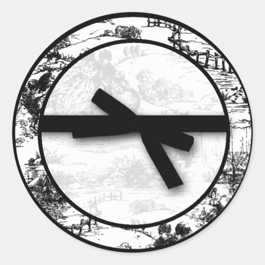 20 - 1,5" Umschlag Aufkleber Schwarz-weiße Seilgew (Vorderseite)