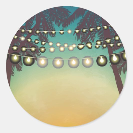 20 - 1,5 Umschlag Aufkleber Strand Sunset Palm Tre (Vorderseite)