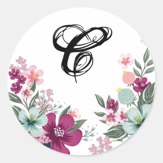 20 - 1,5 Umschlag Aufkleber Tropische Blume auf We (Vorderseite)