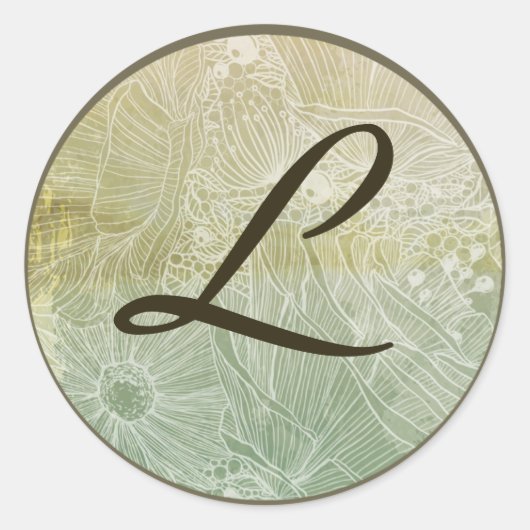 20 - 1,5 Umschlag Aufkleber Vintage Blumenantik (Vorderseite)