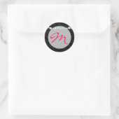 20 - 1,5 Umschlag-Siegel-Monogramm Zebra Diamant Runder Aufkleber (Tasche)