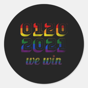 20 2021 Wir gewinnen Biden Harris 46 Einweihungspr Runder Aufkleber