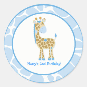 20 anpassbare Cupcake-Toppers Dschungel Giraffe Runder Aufkleber
