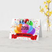 20. April Geburtstag Karte (Gelbe Blume)