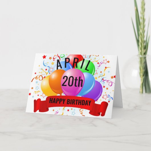 20. April Geburtstag Karte (Vorderseite)