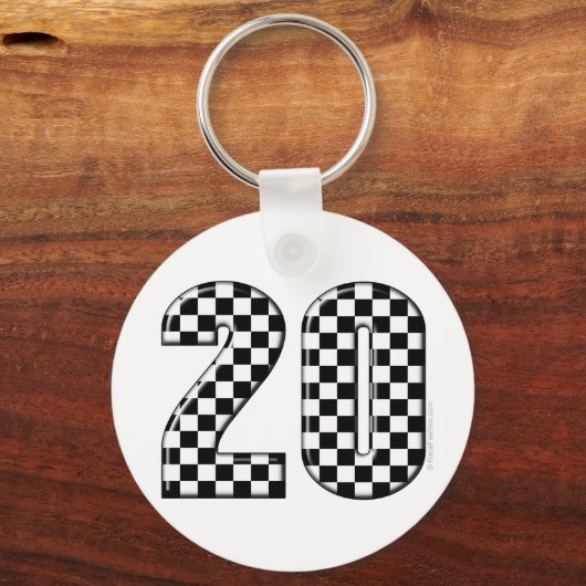 20 Auto-Rennnummer Schlüsselanhänger (Vorderseite)