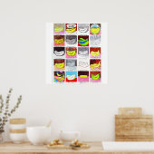 20 Bananen 3x3 Poster (Küche)