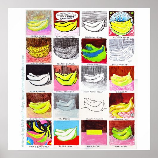 20 Bananen 3x3 Poster (Vorne)