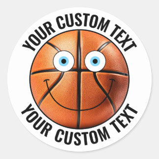 20 Basketball Personalisiert Text Custom Happy Ges Runder Aufkleber