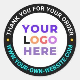 20 Benutzerdefiniertes Logo, Round Business Danke  Runder Aufkleber