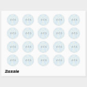 20 Blue/White Damask Wedding Favor Stickers (Blatt)