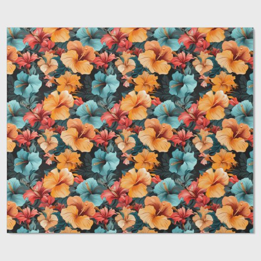 #20 Blumenmuster Geschenkpapier (Flach)