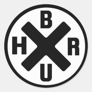 20 Bruh black-white logo Runder Aufkleber