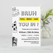 20. Bruh, Du in Birthday Teen Boy Funny Einladung (Stehend Vorderseite)