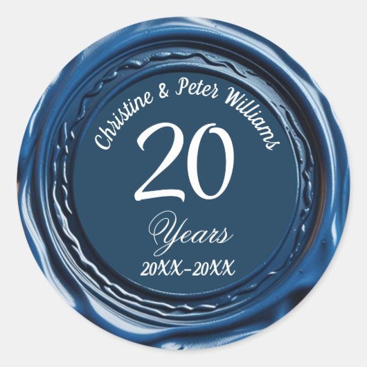 20. China Hochzeit Blue Wax Siegel Sticker (Vorderseite)