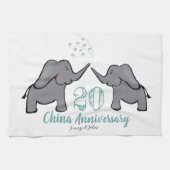 20. China Hochzeitstag niedlicher Elefant Geschirrtuch (Horizontal)