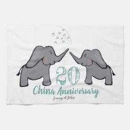 20. China Hochzeitstag niedlicher Elefant Geschirrtuch