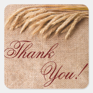 20 Danke, dass ihr Sticker Wheat on Burlap Sack Co