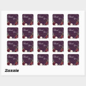20 Danke Stickers Pflaume Lila Rose Gold Geome (Blatt)