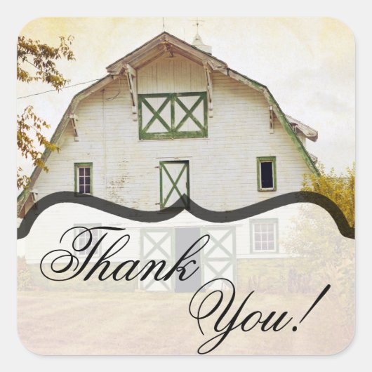 20 Danke Stickers Sunset Barn Country Rustic F (Vorderseite)
