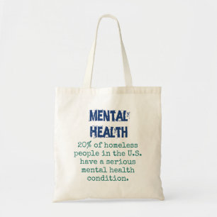 20 % der Obdachlosen - psychische Gesundheit Tragetasche