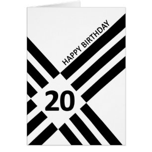 20. Diagonal Black Line Design Geburtstag