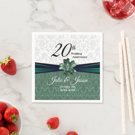 20. Emerald Damask Hochzeitstag Serviette (Beispiel)