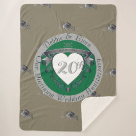 20. Emerald Green & Gray Heart Emblem Sherpadecke