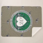20. Emerald Green & Gray Heart Emblem Sherpadecke (Vorderseite (Horizontal))