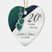 20. Emerald Green Wedding Jubiläum Keramikornament (Links)