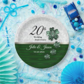 20. Emerald Jewel Wedding Jubiläum Design Pappteller (Party)