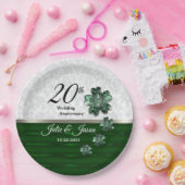 20. Emerald Jewel Wedding Jubiläum Design Pappteller (Party)