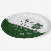 20. Emerald Jewel Wedding Jubiläum Design Pappteller (Schrägansicht)