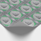 20. Emerald Platinum Hochzeitstag Geschenkpapier (Ecke)