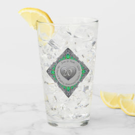 20. Emerald & Platinum Hochzeitstag Glas