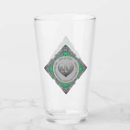 20. Emerald & Platinum Hochzeitstag Glas