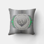 20. Emerald & Platinum Hochzeitstag Kissen (Rückseite)