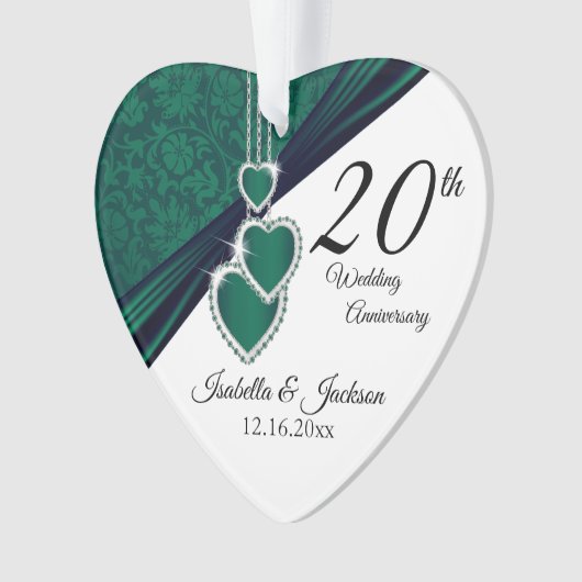 20. Emerald Wedding Anniversary Keepake Design Ornament (Vorderseite)