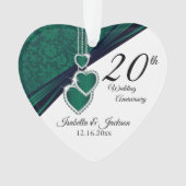 20. Emerald Wedding Anniversary Keepake Design Ornament (Vorderseite)
