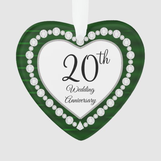 20. Emerald Wedding Anniversary Keepake Design Ornament (Vorderseite)